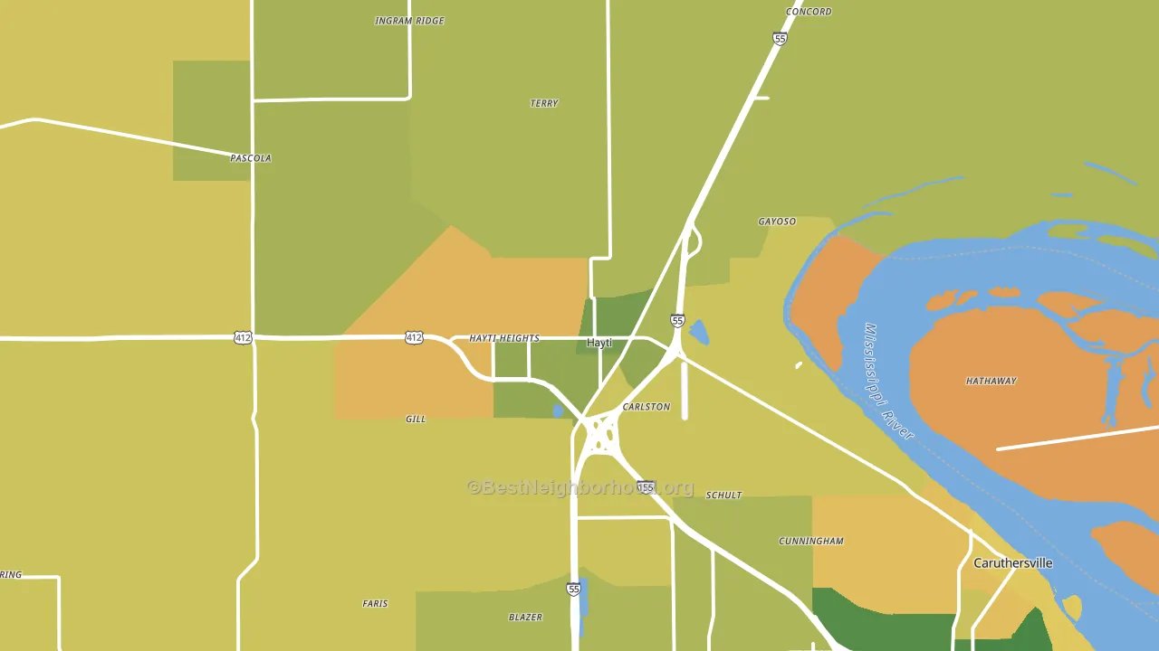 63851, MO block-group voter-turnout map