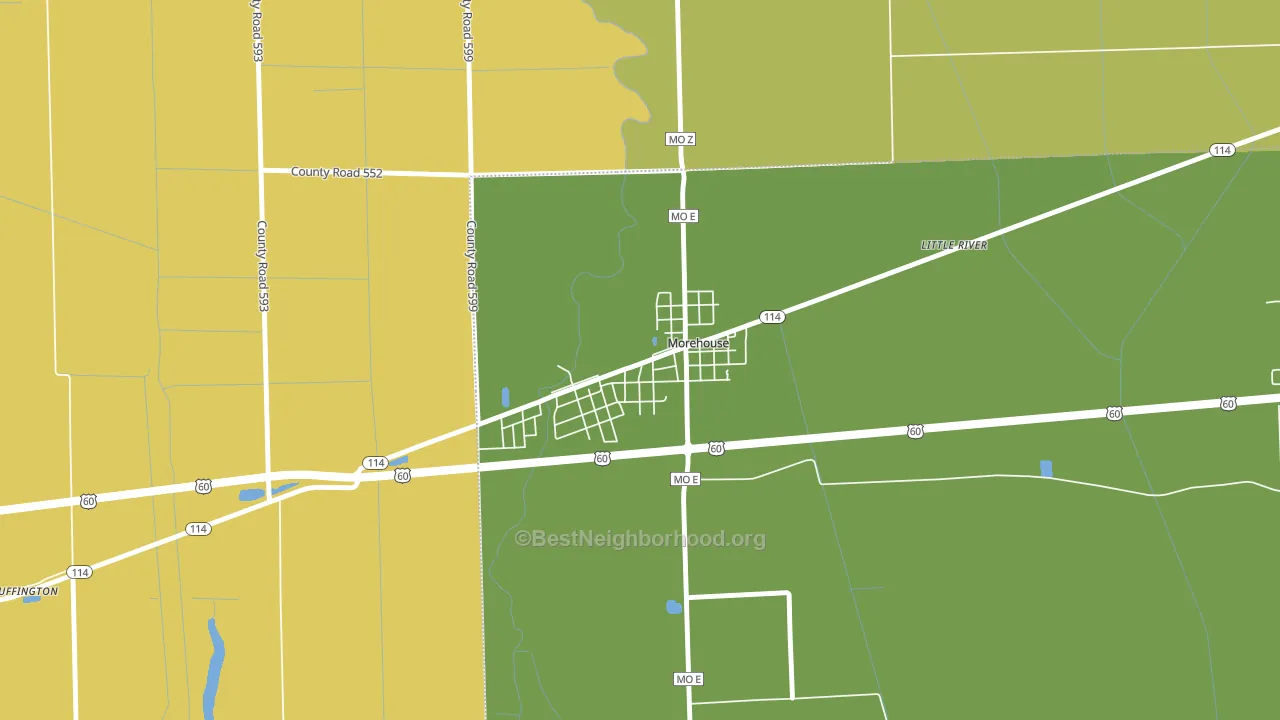63868, MO block-group voter-turnout map