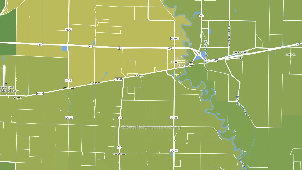 63940, MO block-group voter-turnout map