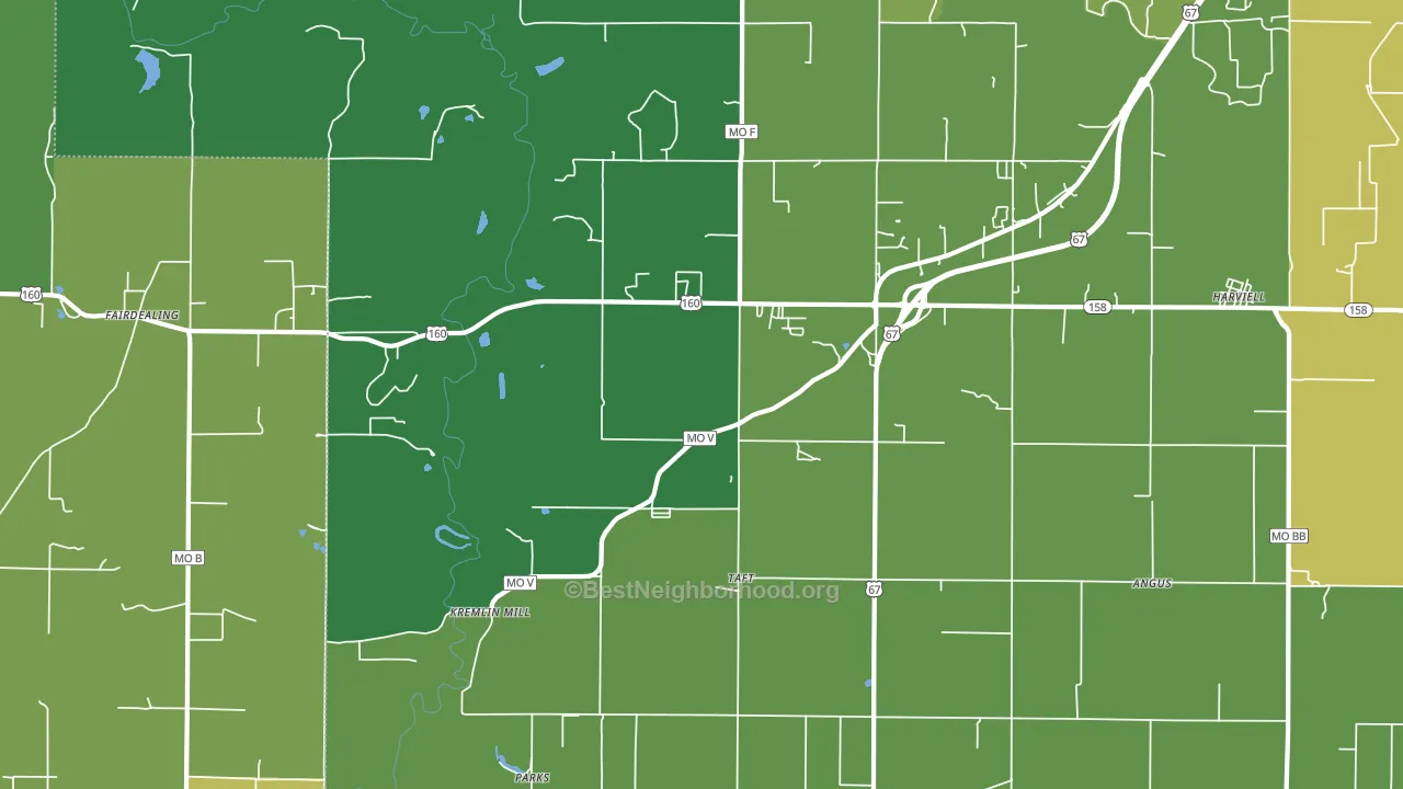 63945, MO block-group voter-turnout map