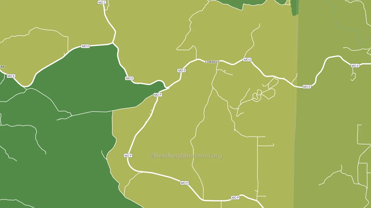 63951, MO block-group voter-turnout map