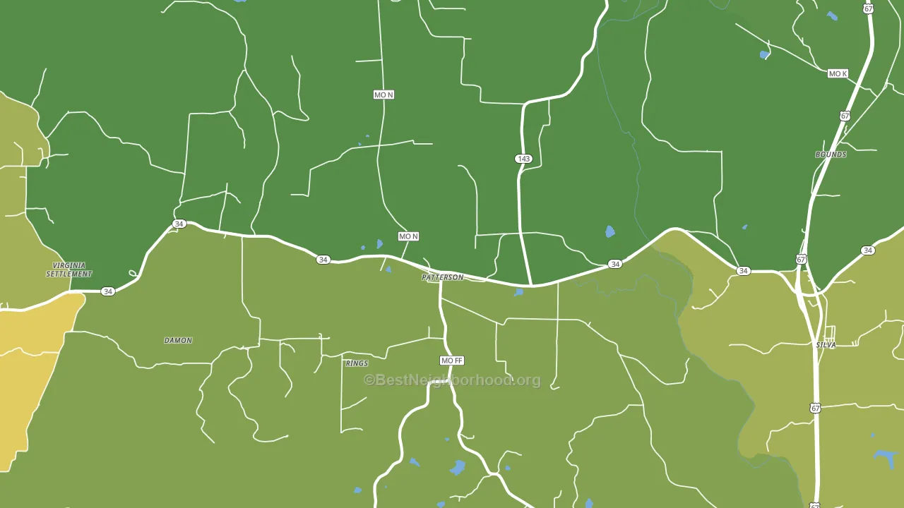 63956, MO block-group voter-turnout map