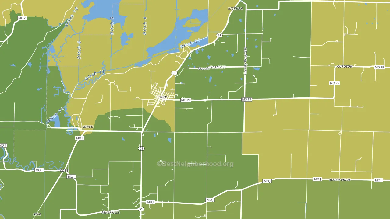 63960, MO block-group voter-turnout map