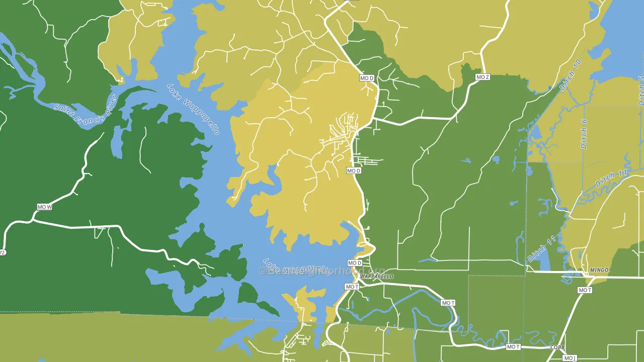 63966, MO block-group voter-turnout map