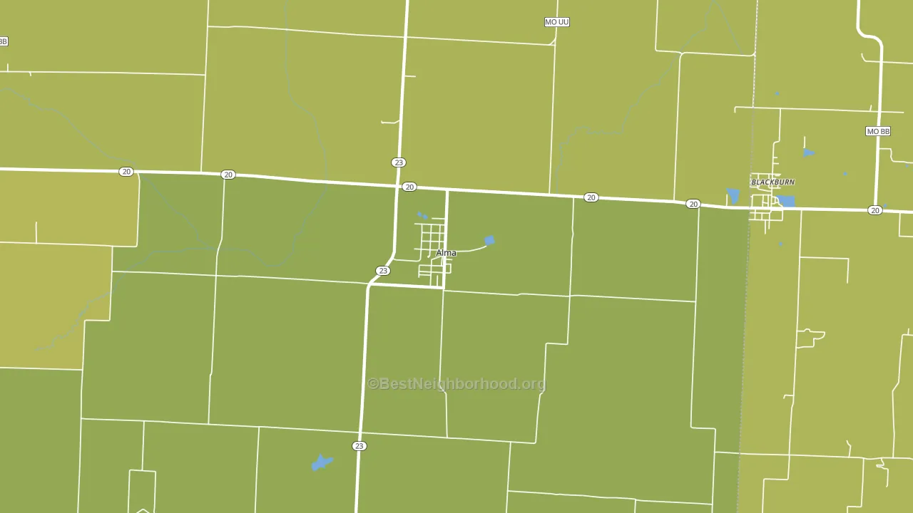 64001, MO block-group voter-turnout map