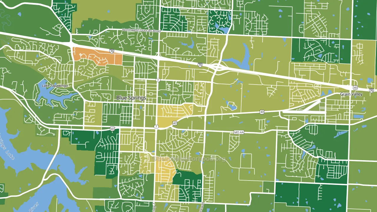 64014, MO block-group voter-turnout map