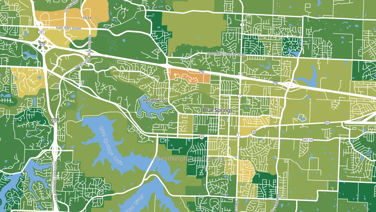 64015, MO block-group voter-turnout map