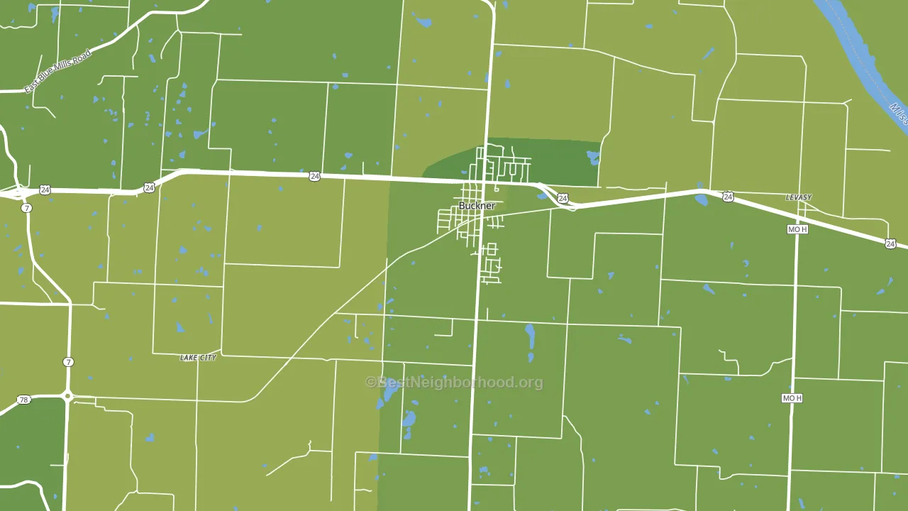 64016, MO block-group voter-turnout map