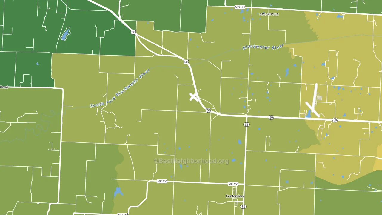 64019, MO block-group voter-turnout map