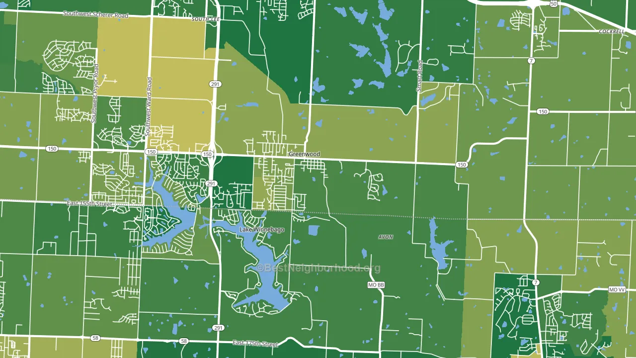 64034, MO block-group voter-turnout map