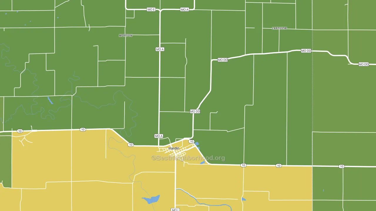 64035, MO block-group voter-turnout map