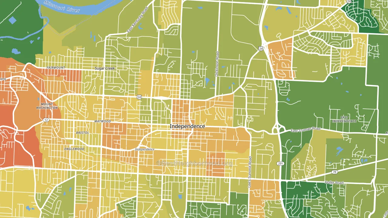 64050, MO block-group voter-turnout map