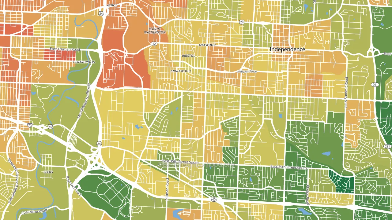 64052, MO block-group voter-turnout map