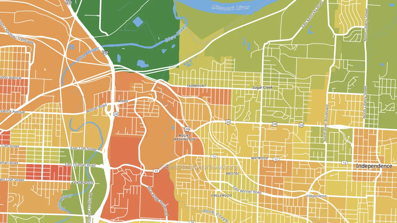 64053, MO block-group voter-turnout map