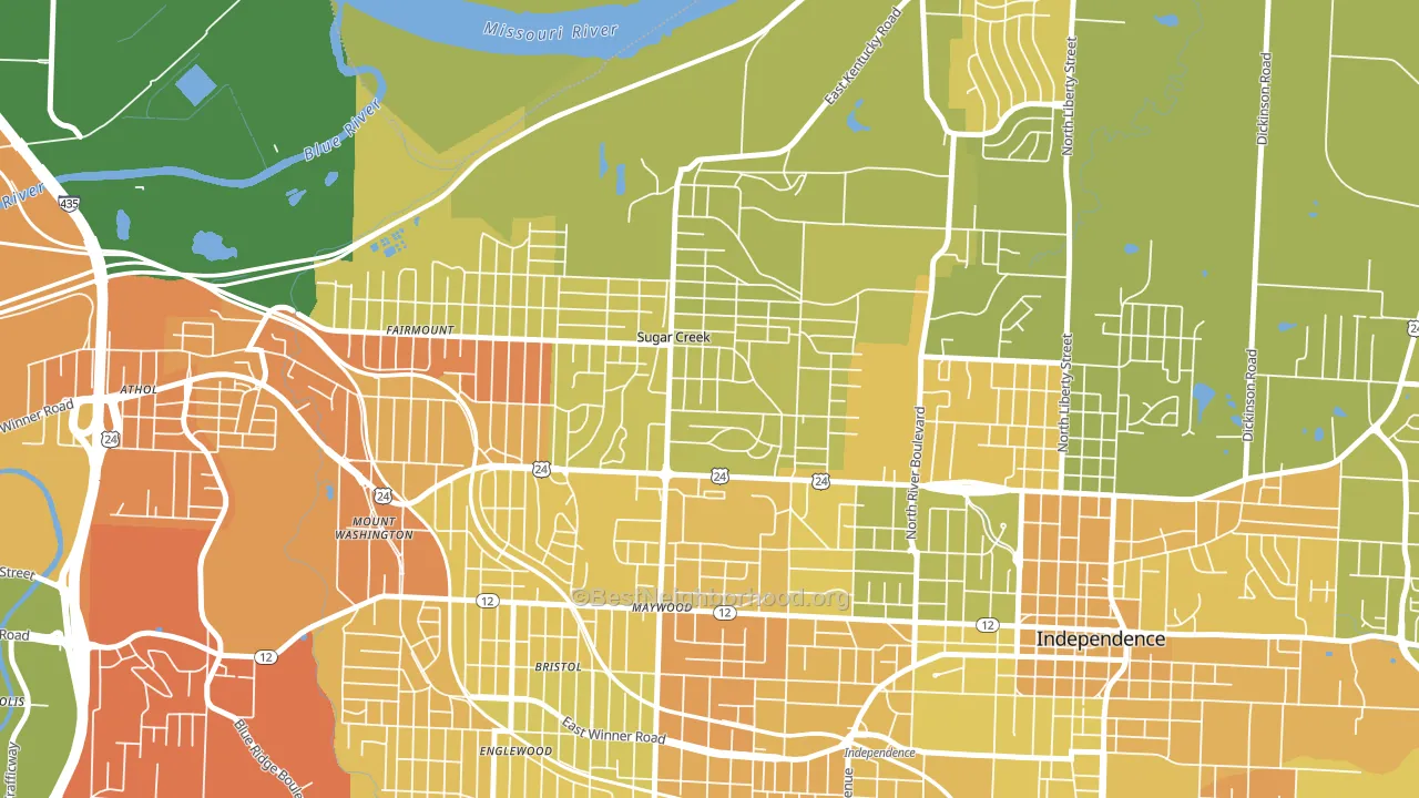 64054, MO block-group voter-turnout map