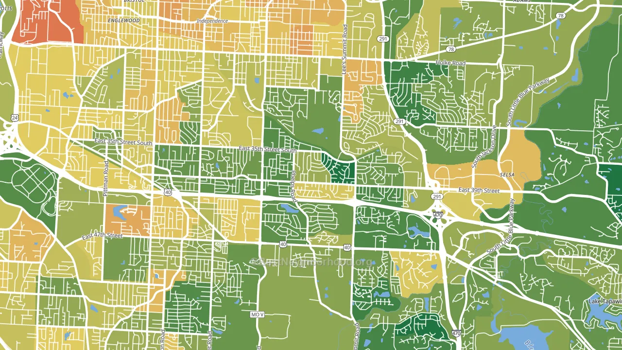 64055, MO block-group voter-turnout map