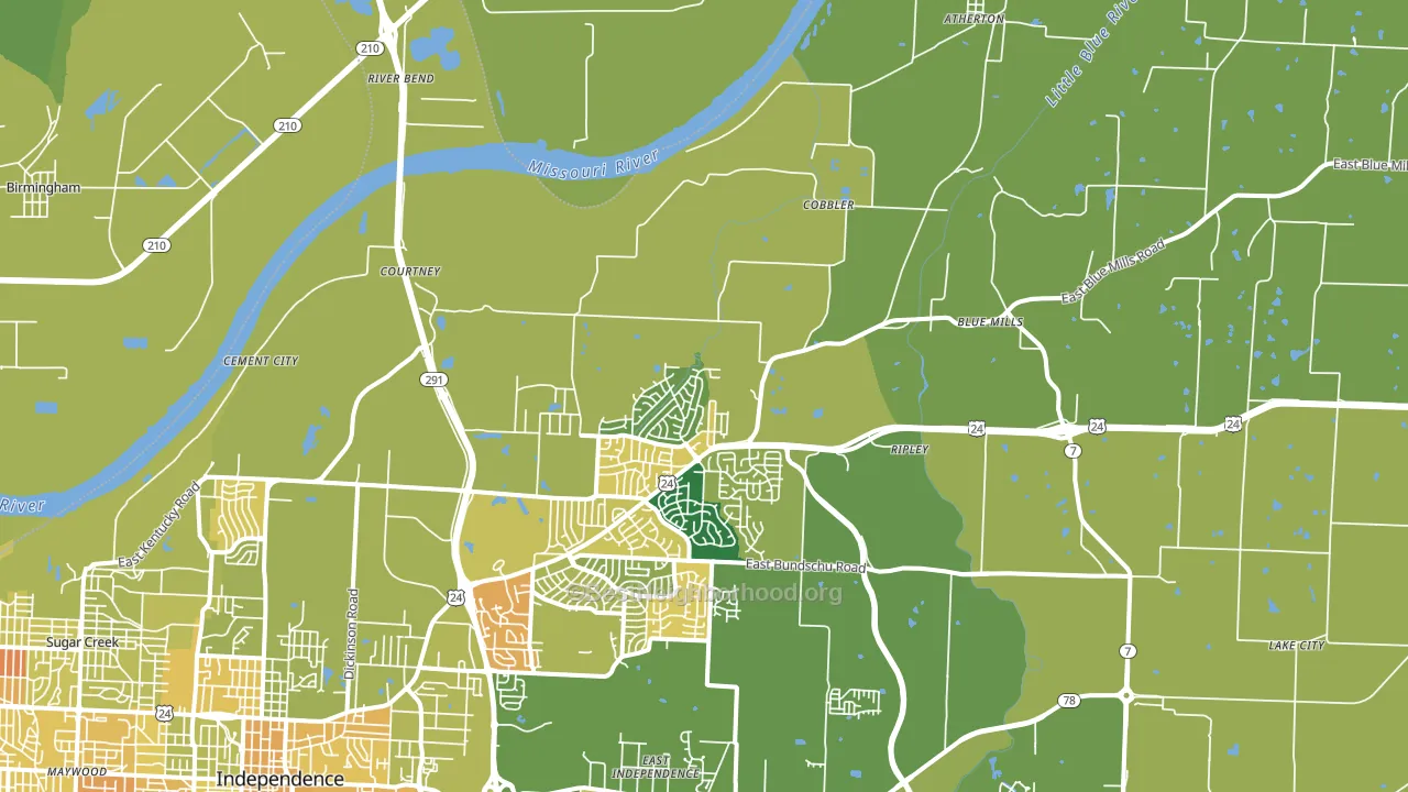 64058, MO block-group voter-turnout map