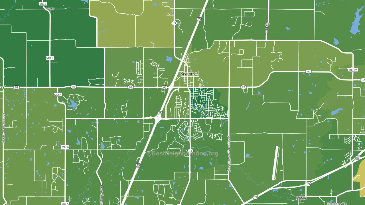 64060, MO block-group voter-turnout map