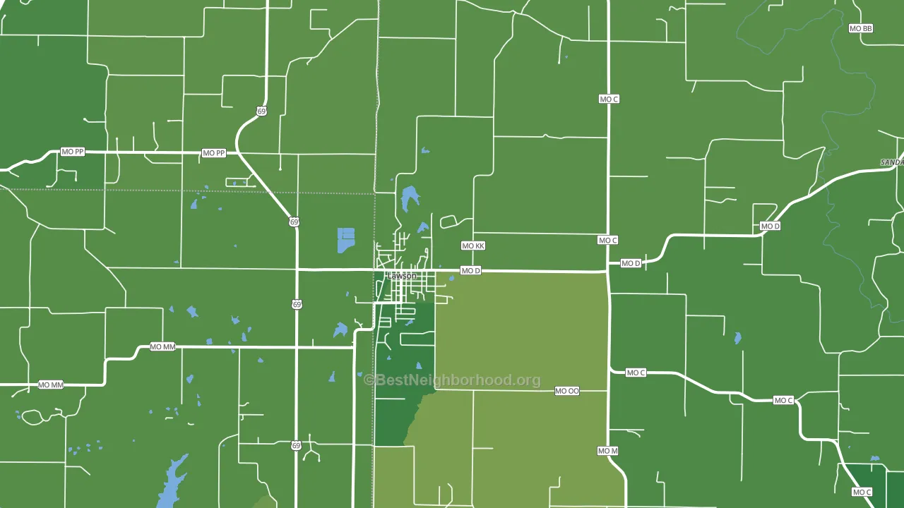 64062, MO block-group voter-turnout map