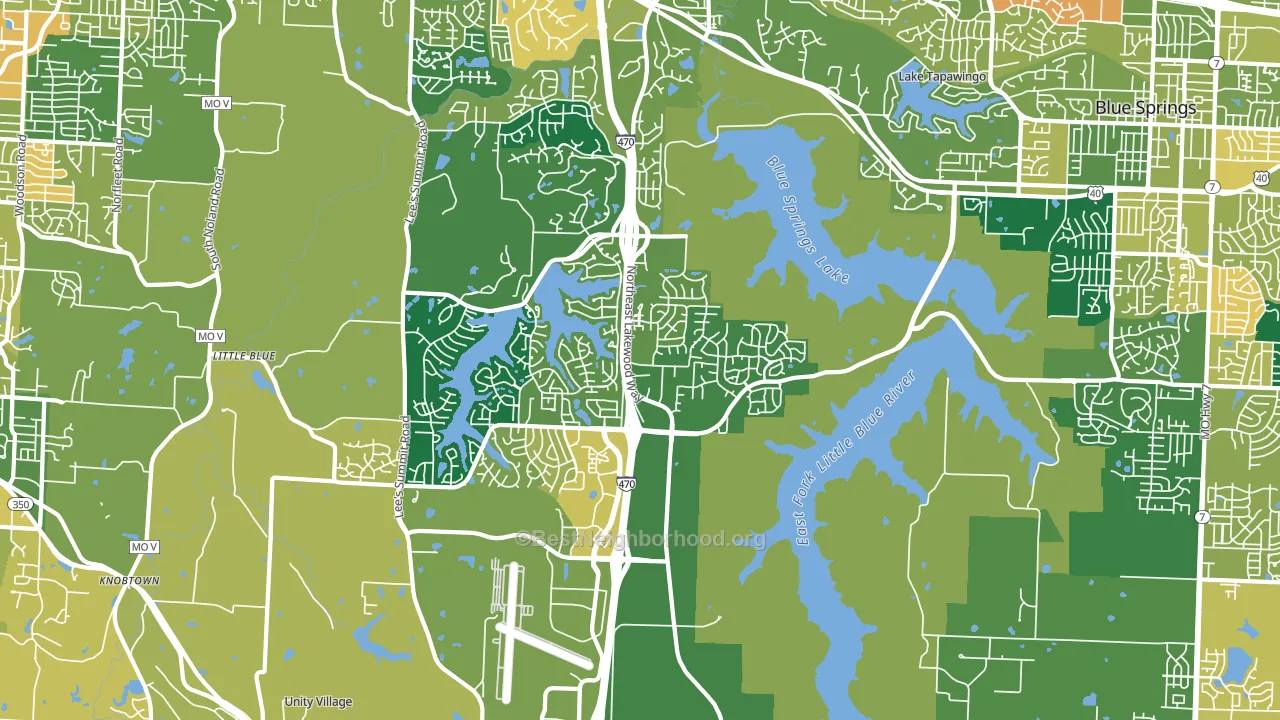 64064, MO block-group voter-turnout map