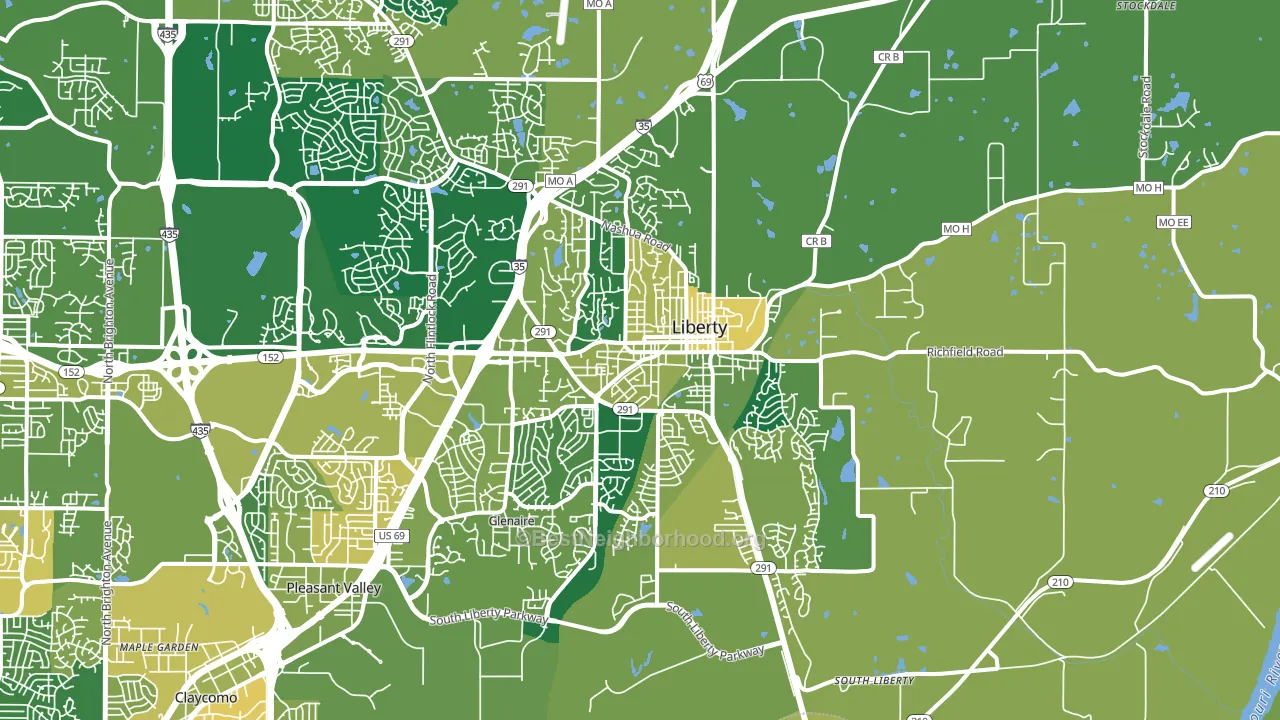 64068, MO block-group voter-turnout map