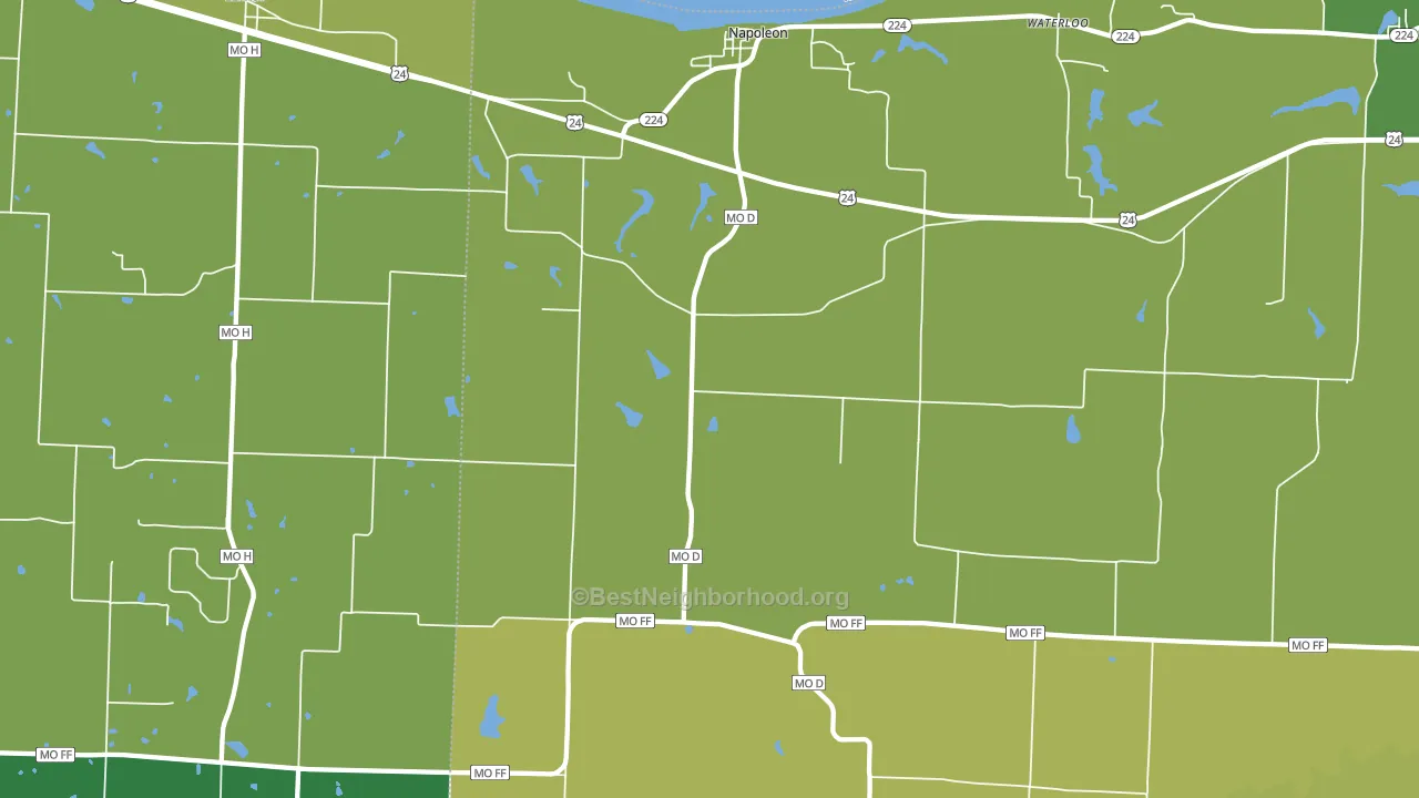 64074, MO block-group voter-turnout map