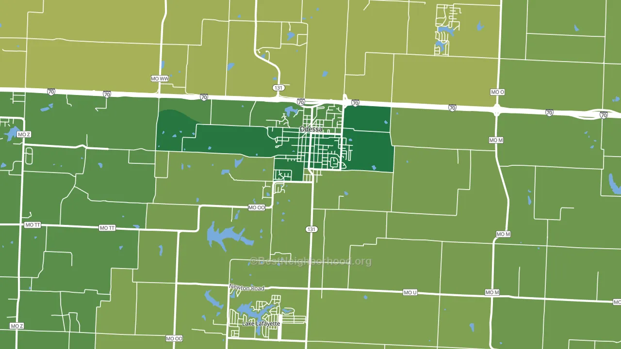 64076, MO block-group voter-turnout map