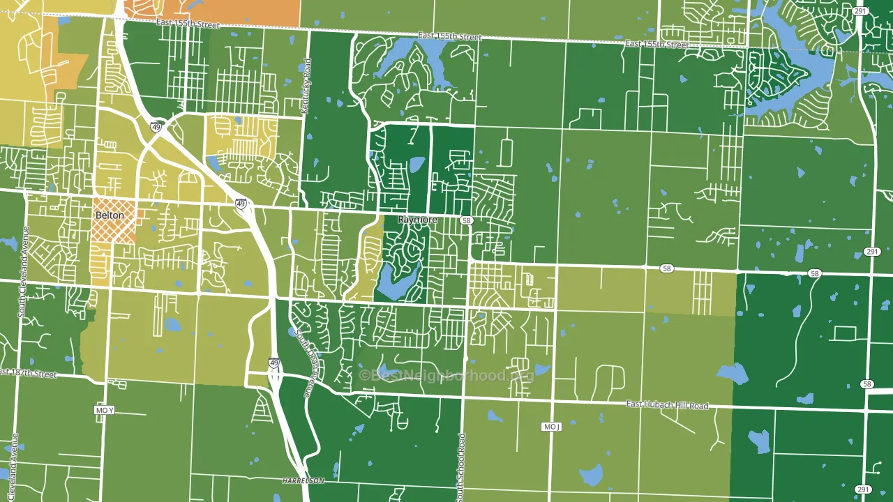 64083, MO block-group voter-turnout map