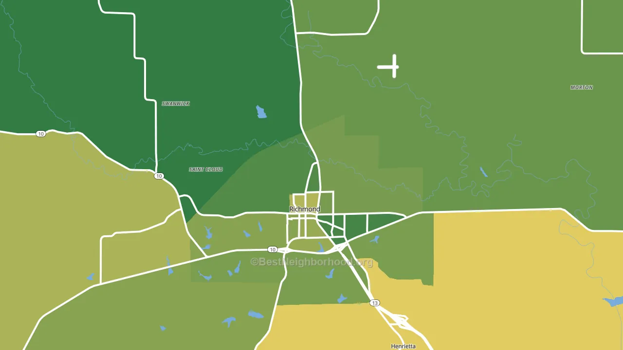 64085, MO block-group voter-turnout map