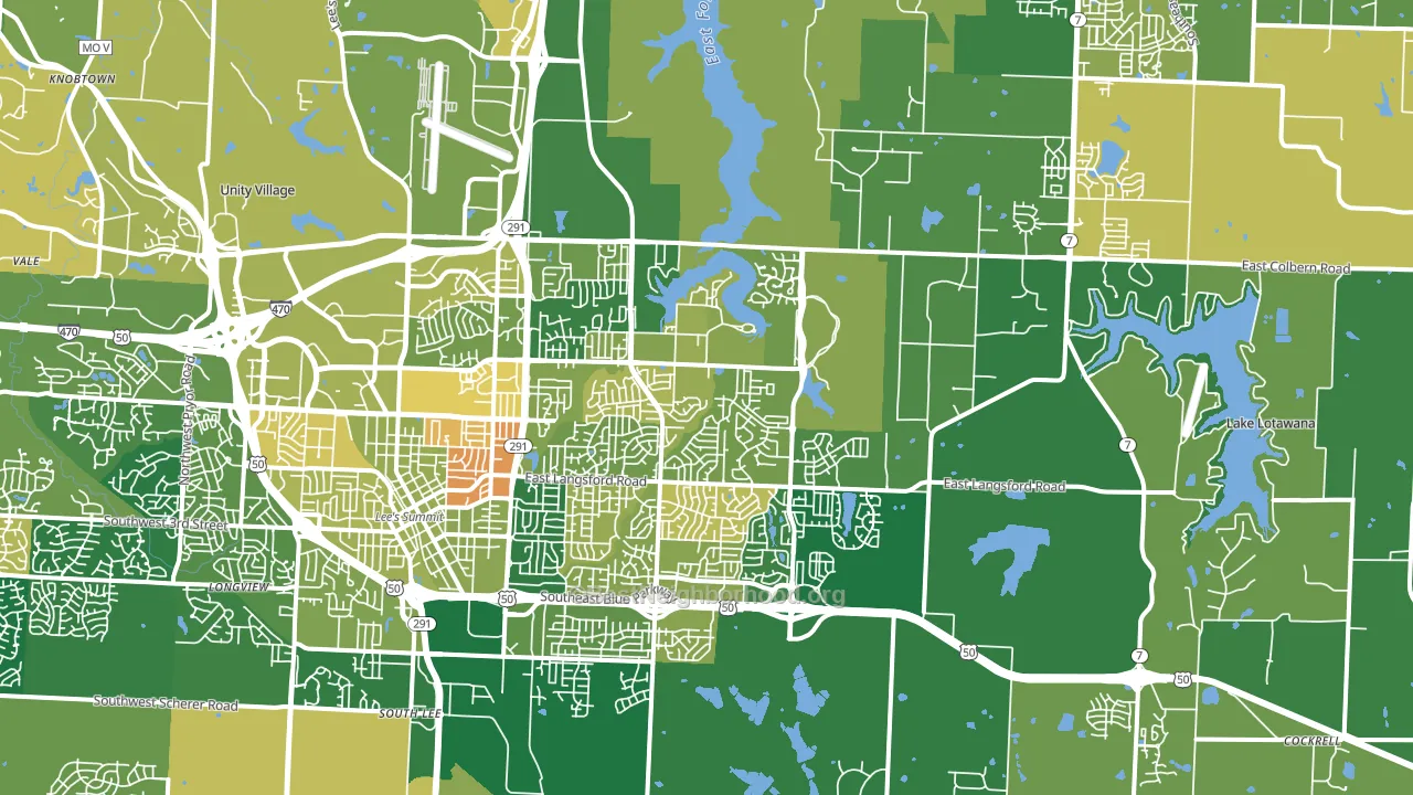64086, MO block-group voter-turnout map