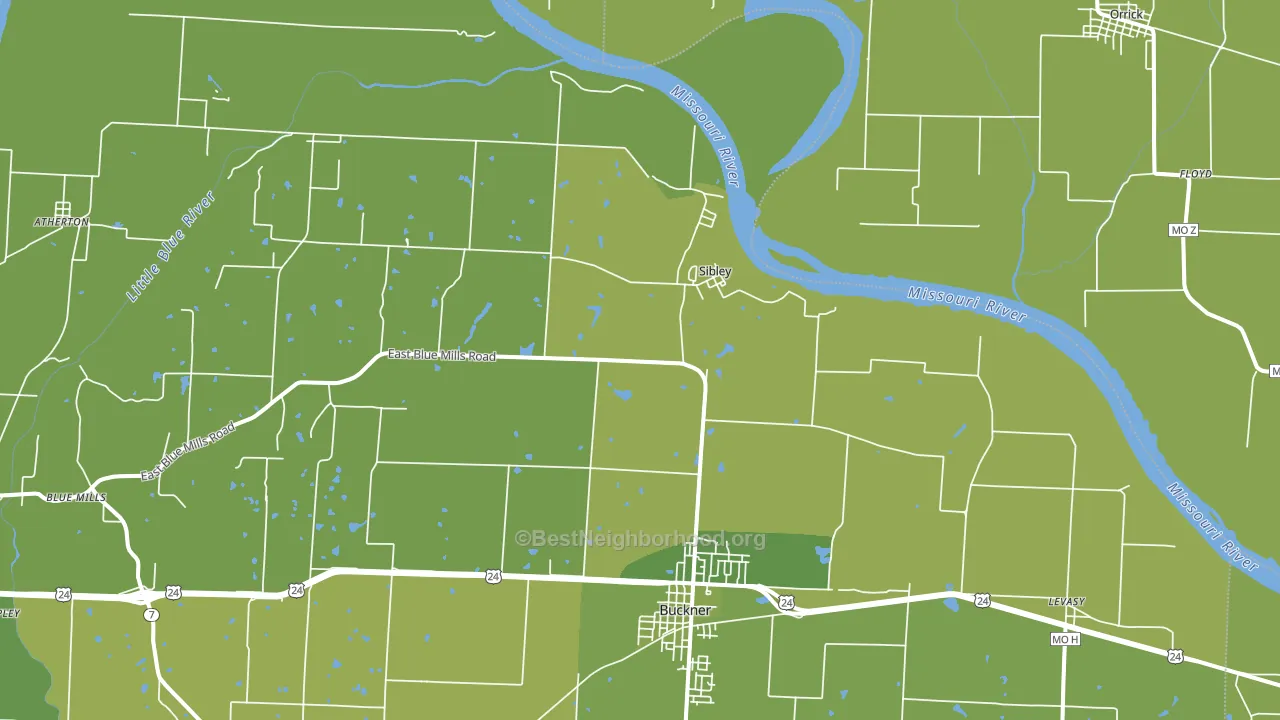 64088, MO block-group voter-turnout map