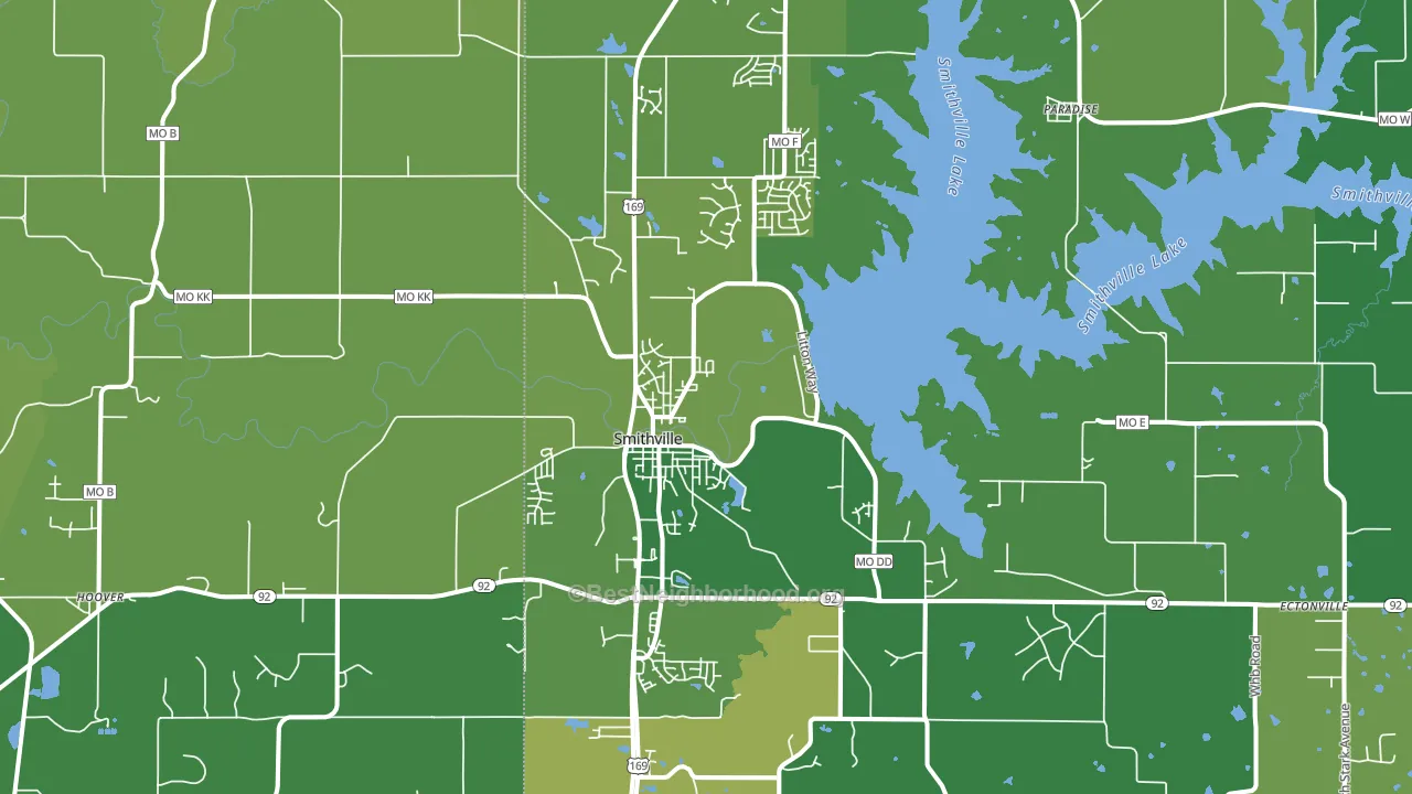 64089, MO block-group voter-turnout map