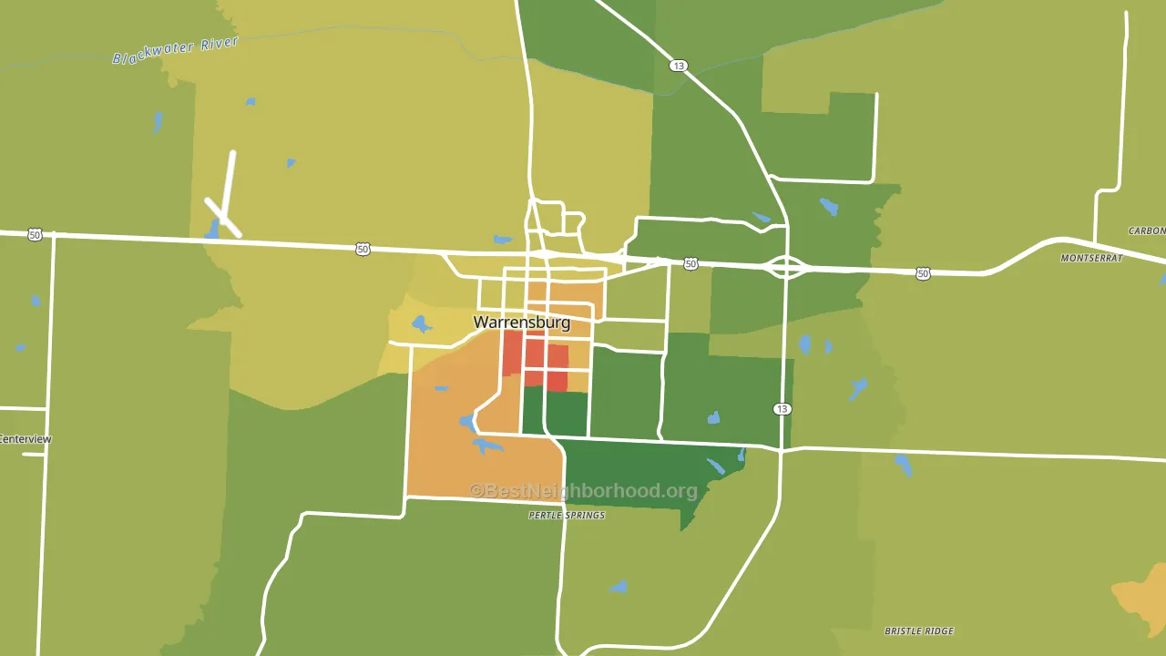 64093, MO block-group voter-turnout map