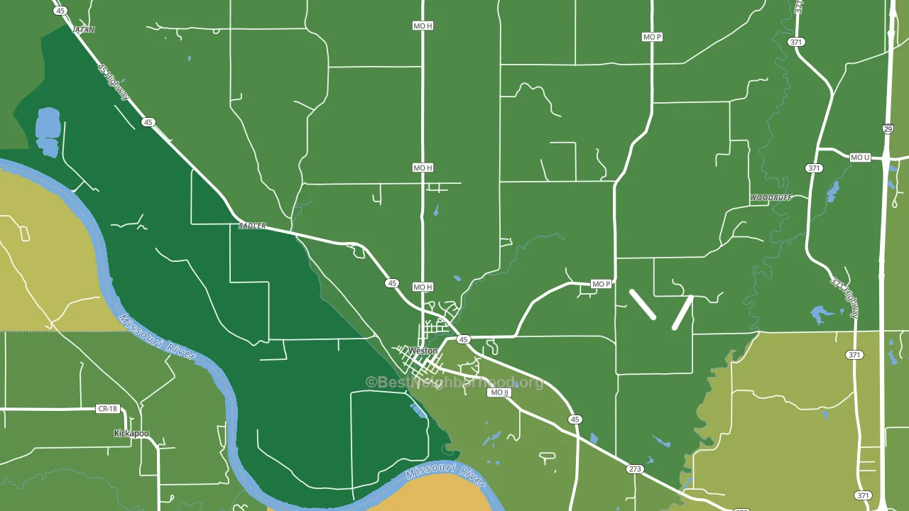 64098, MO block-group voter-turnout map