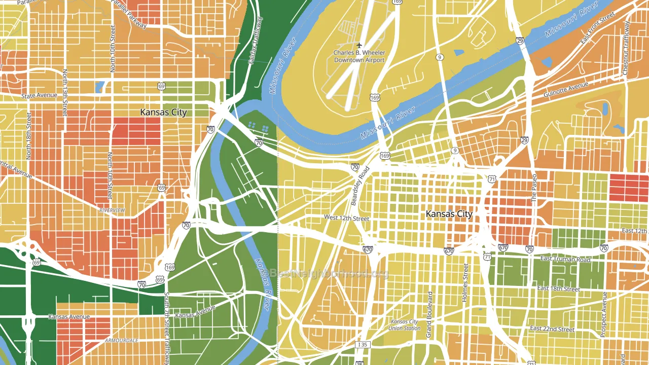 64101, MO block-group voter-turnout map
