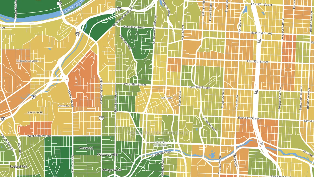 64111, MO block-group voter-turnout map