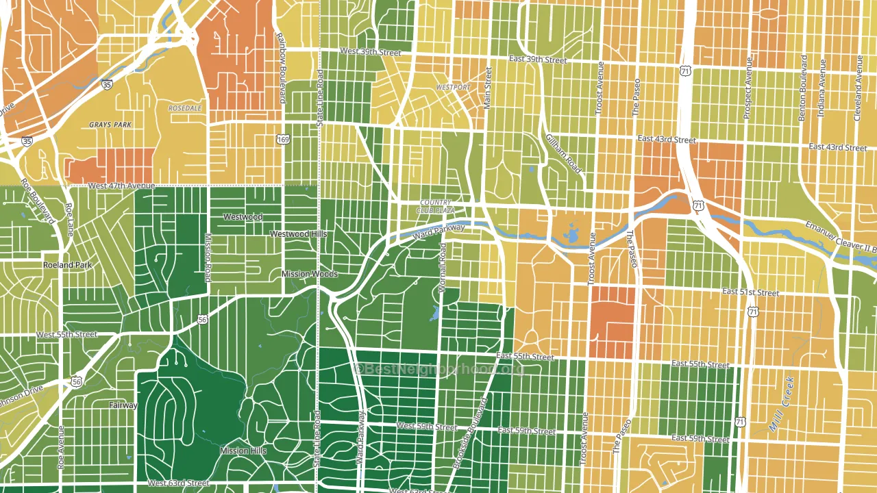 64112, MO block-group voter-turnout map