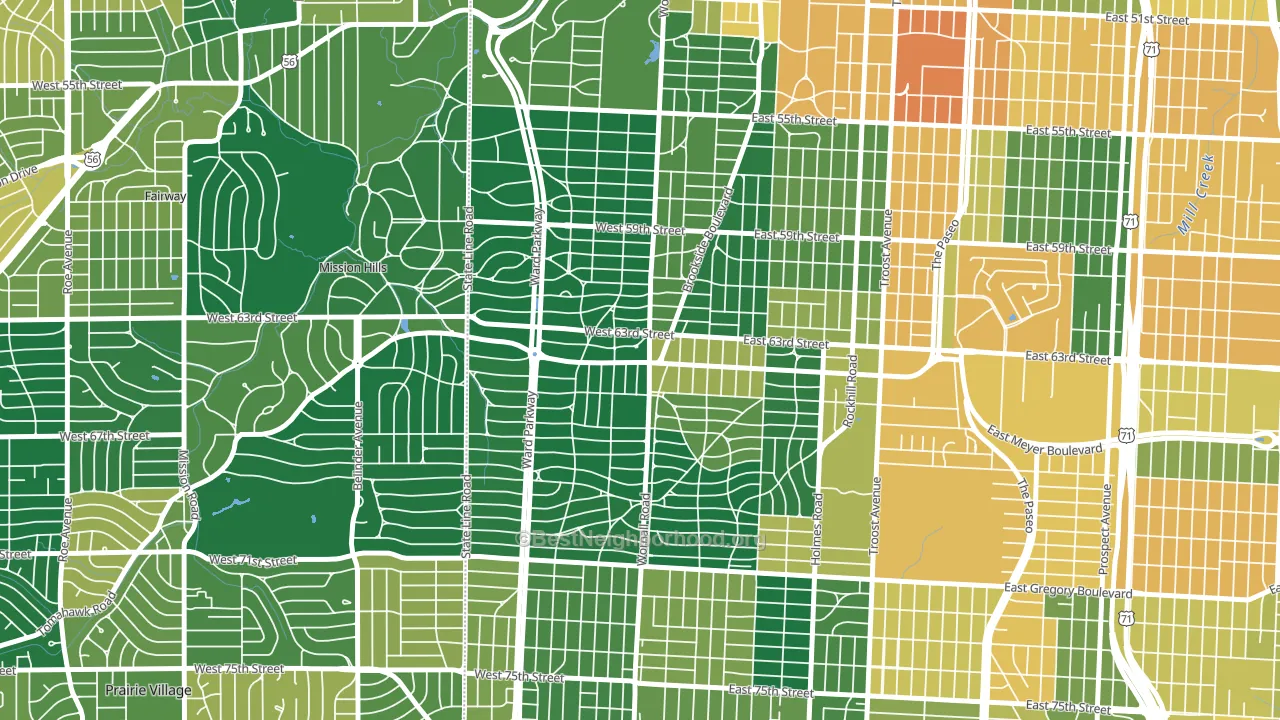 64113, MO block-group voter-turnout map