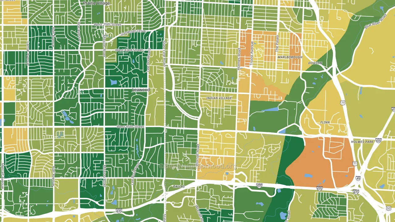 64114, MO block-group voter-turnout map