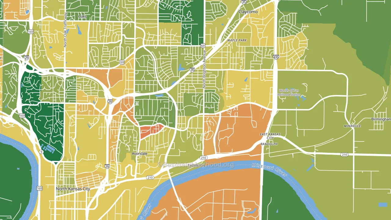 64117, MO block-group voter-turnout map