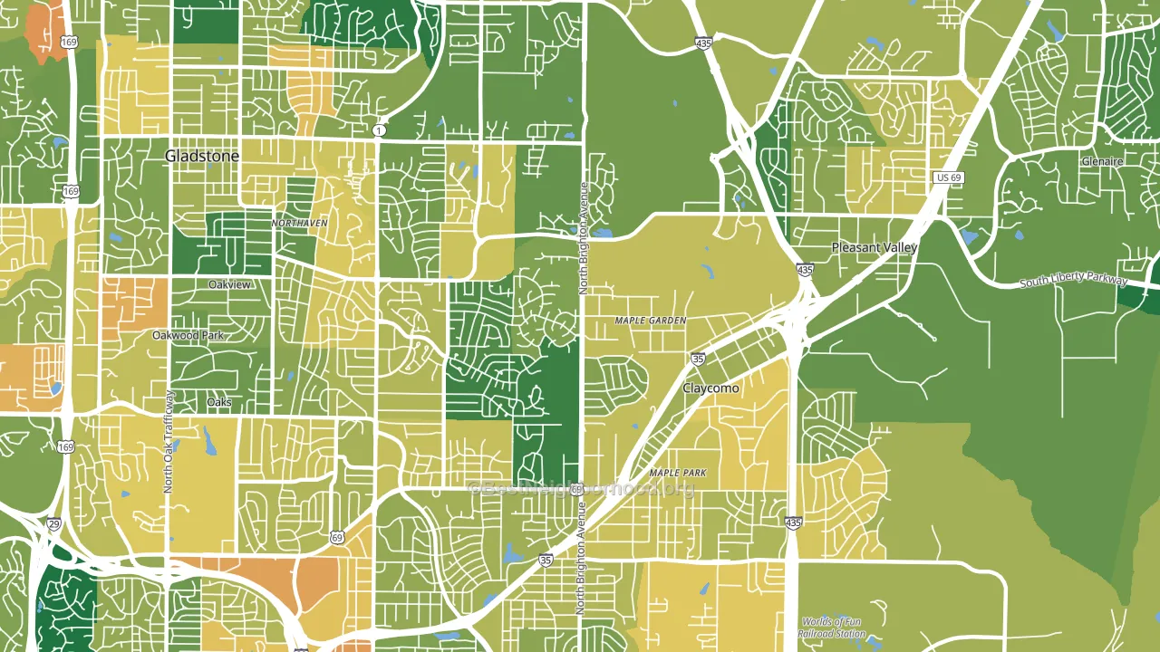 64119, MO block-group voter-turnout map