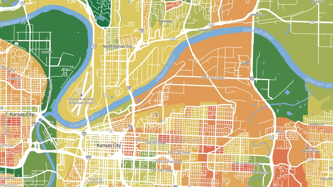 64120, MO block-group voter-turnout map