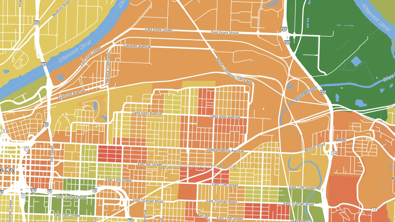 64123, MO block-group voter-turnout map