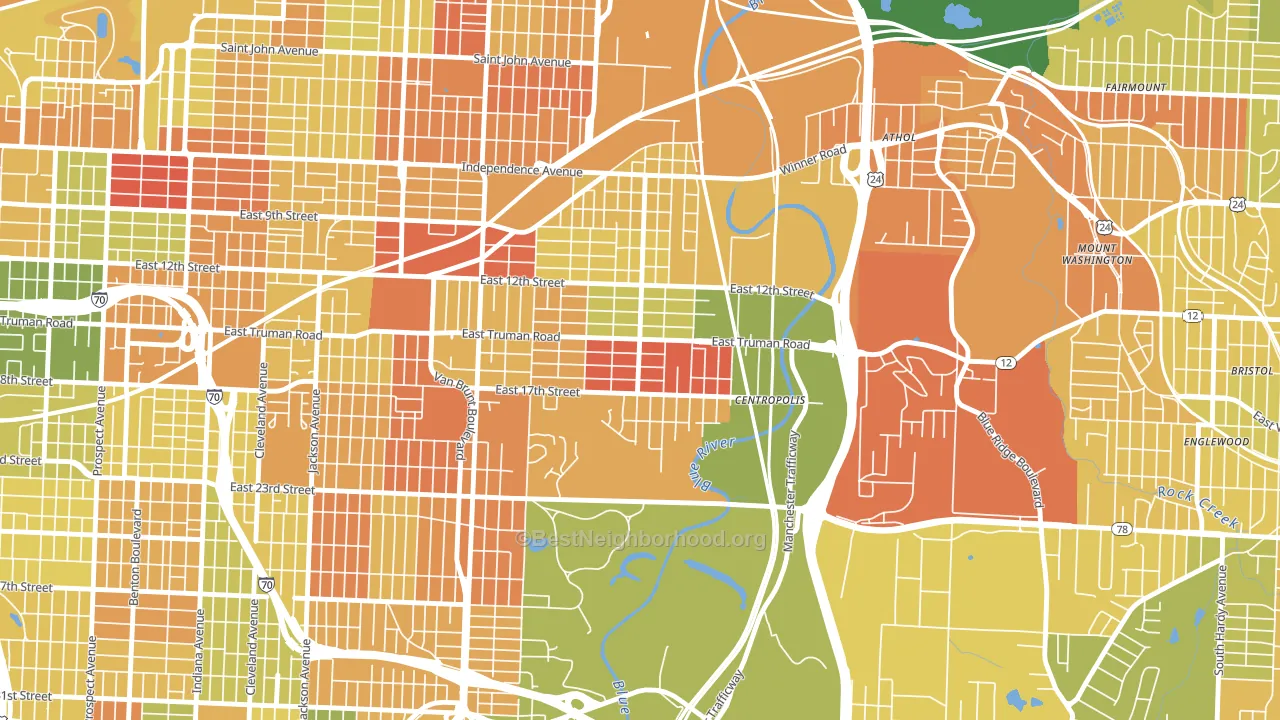 64126, MO block-group voter-turnout map