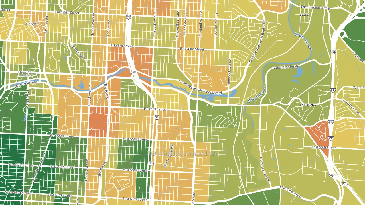 64130, MO block-group voter-turnout map