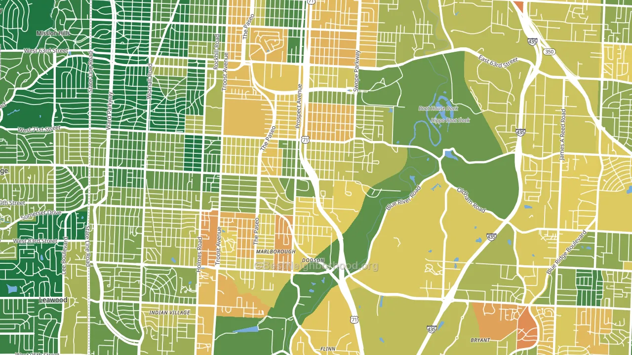 64132, MO block-group voter-turnout map
