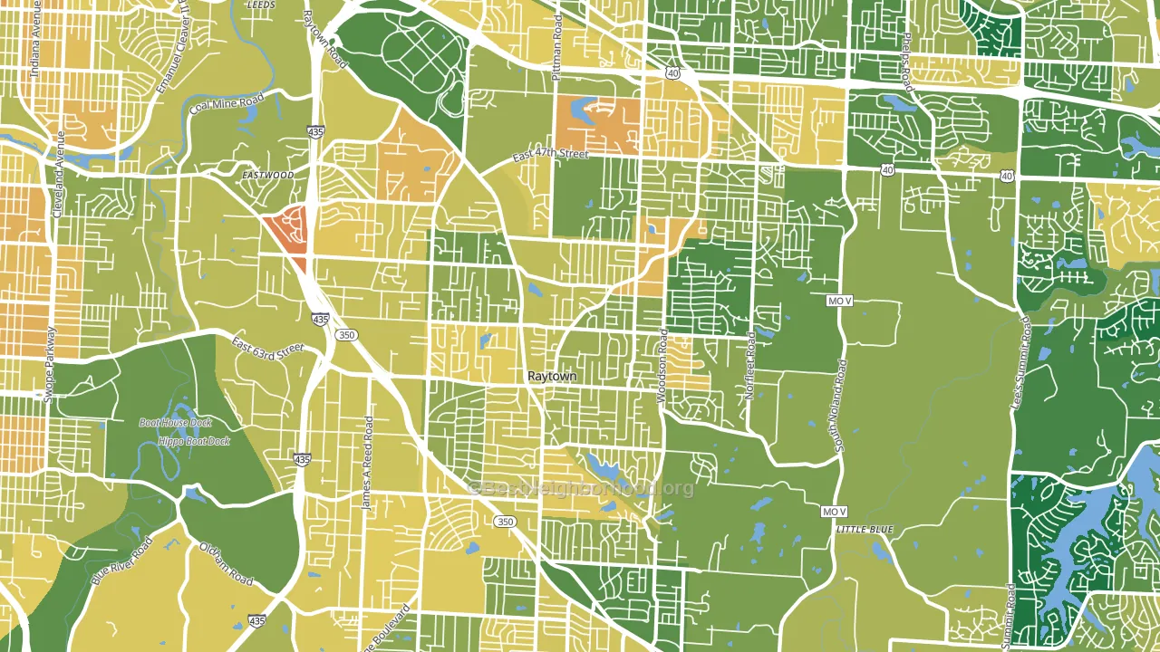 64133, MO block-group voter-turnout map