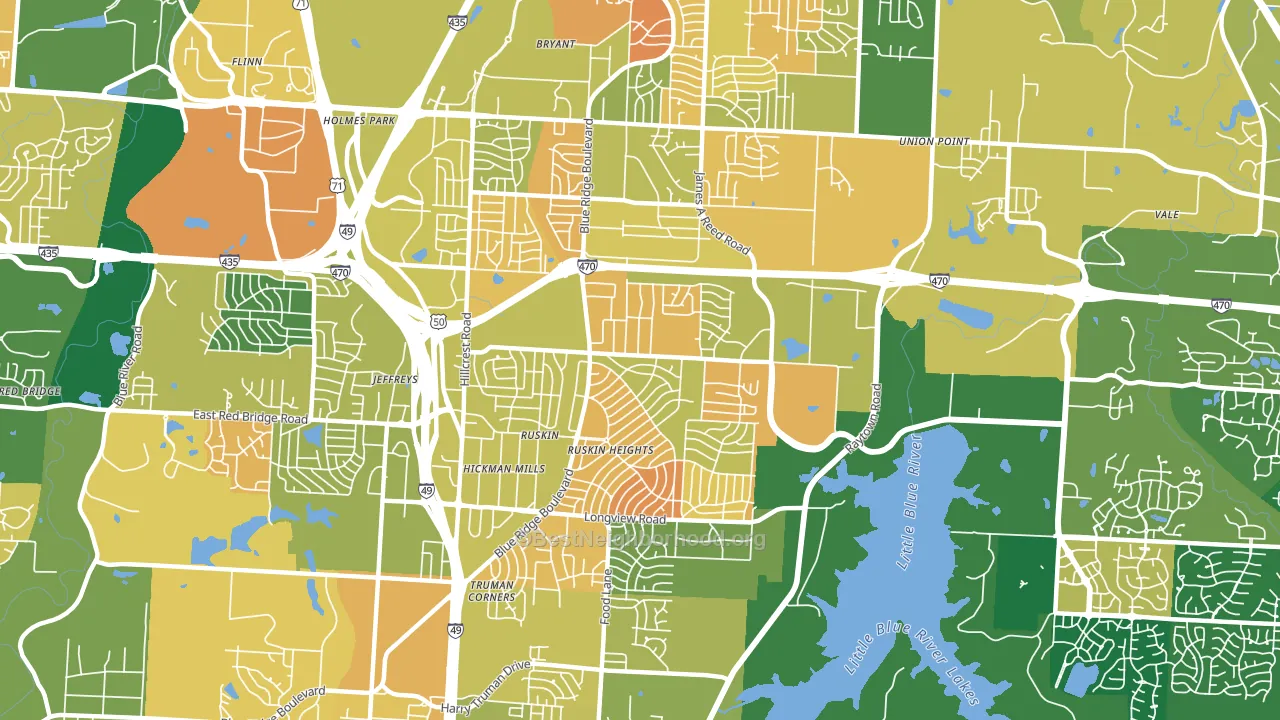 64134, MO block-group voter-turnout map