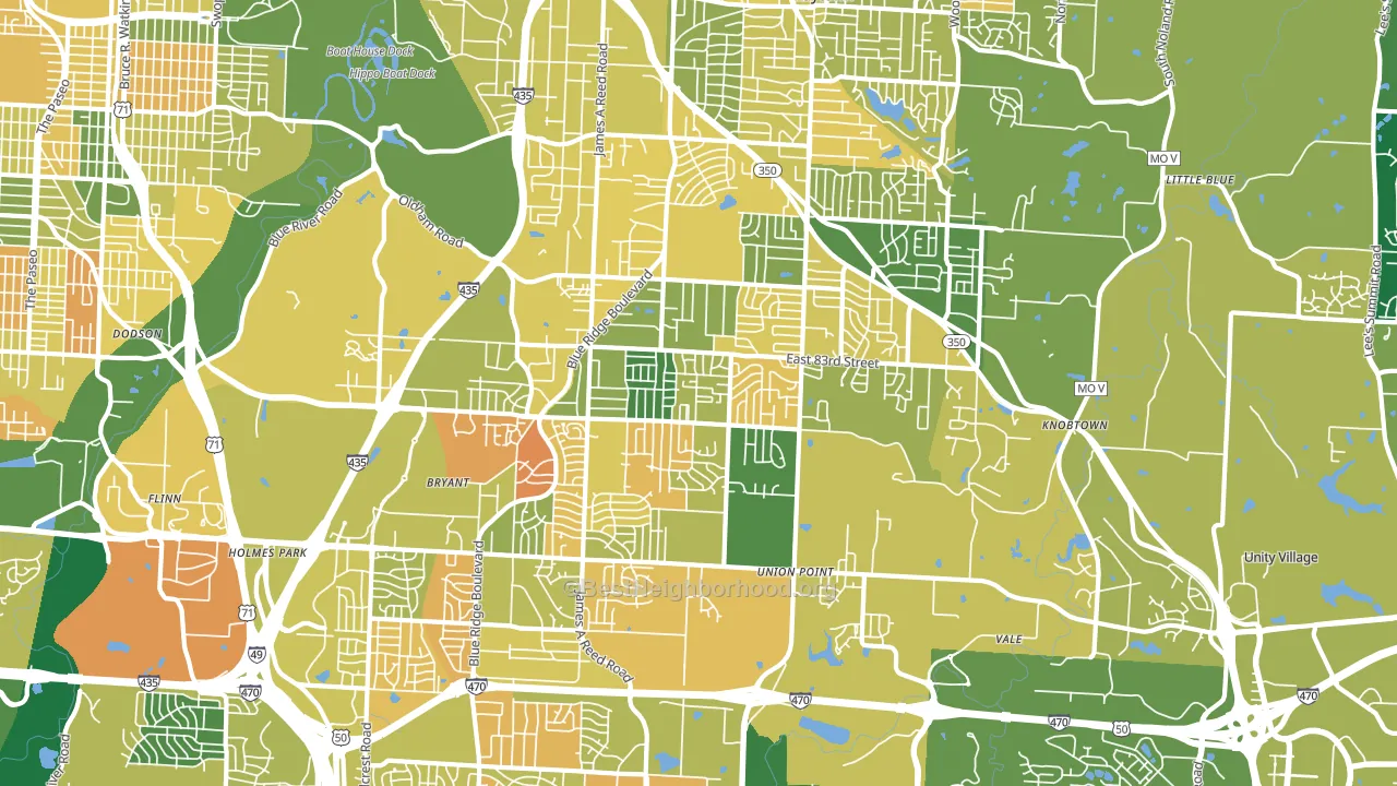 64138, MO block-group voter-turnout map