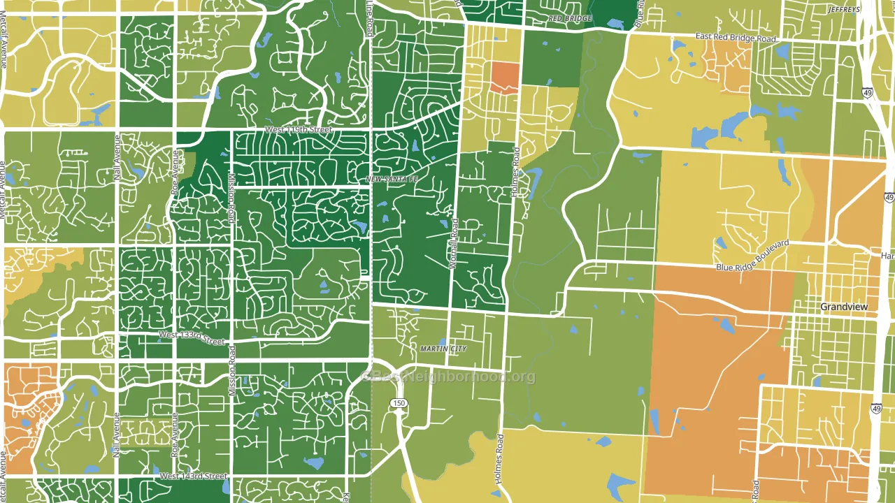 64145, MO block-group voter-turnout map